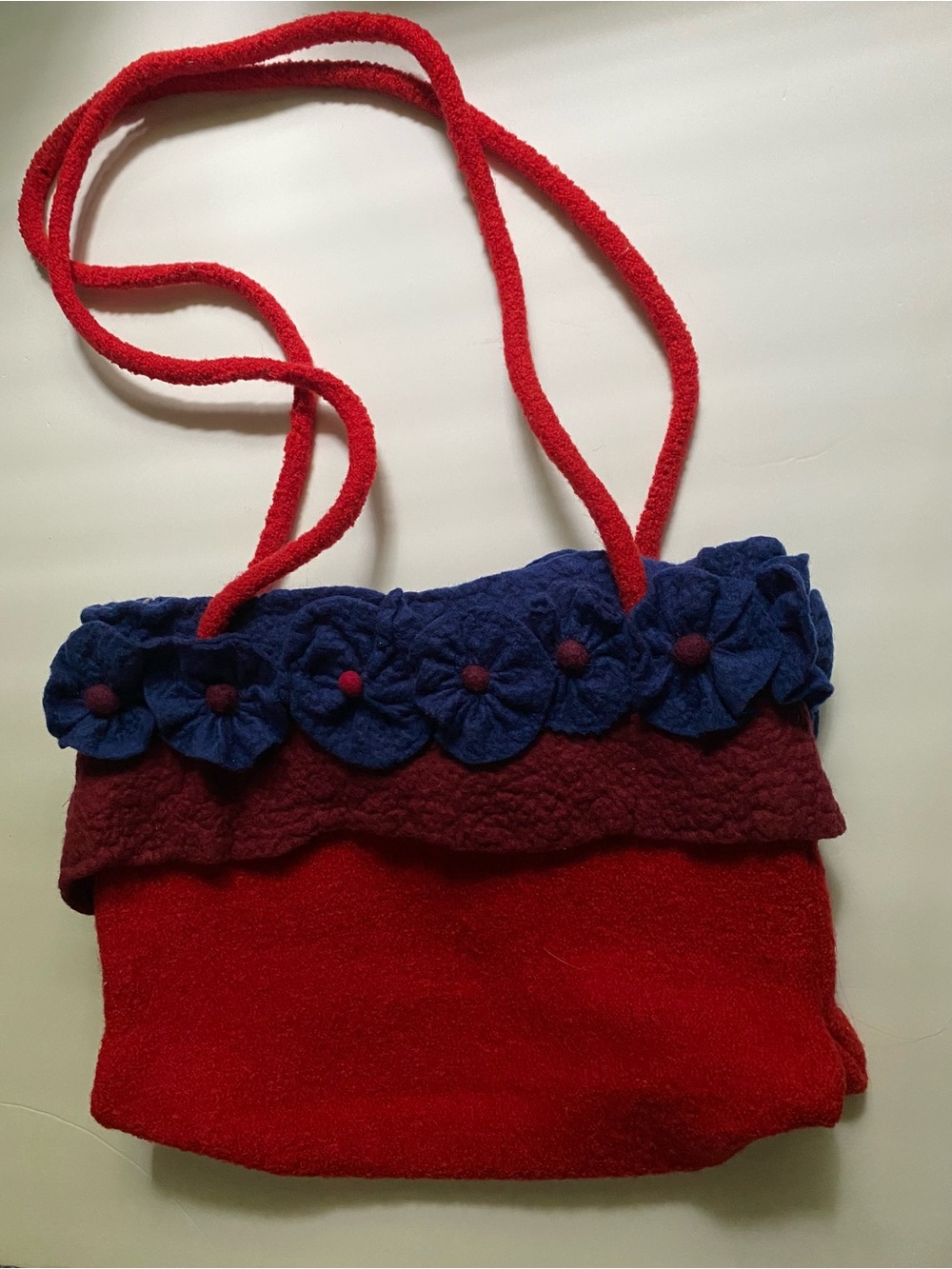 Hand Made Boiled Wool Shoulder Bag